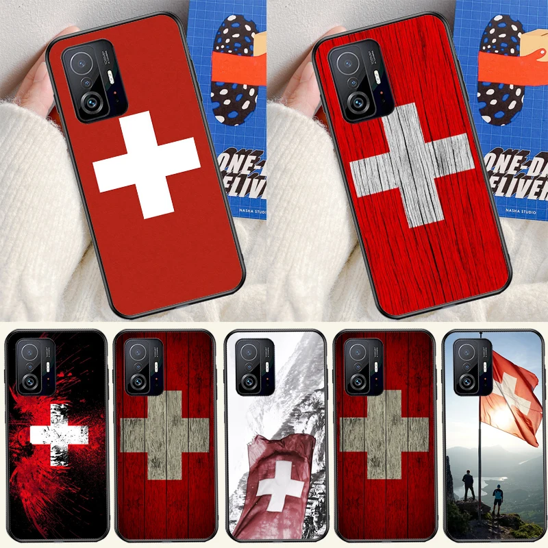 

Switzerland Swiss Flag Case For Xiaomi 14T Pro 13T 11T 12T 13 14 15 Ultra POCO X7 Pro X3 X5 X6 F5 F6 M6 Pro Cover