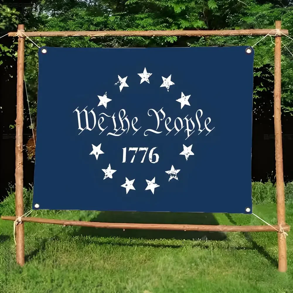 Ross 13 We the People 1776 Flags Daily four ring borderless design indoor outdoor decor easy hang install