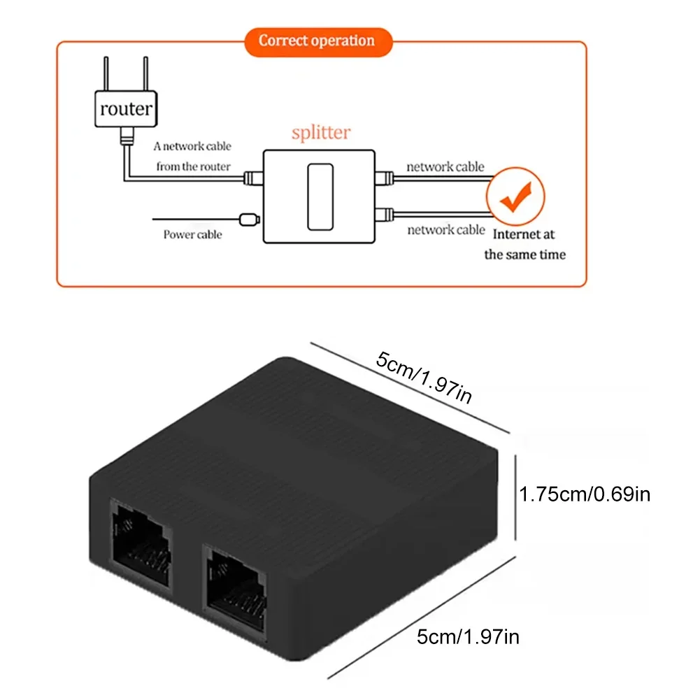 Network Cable Splitter RJ45 RJ45 Switch 1000Mbps Internet Network Cable Extender RJ45 Gigabit Switch for PC Laptop TV Box Router