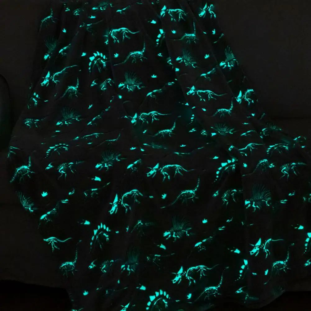 

Kids Room Decor Blanket Glow in Dark Dinosaur Throw Blanket for Children's Bedroom Sofa Travel Lightweight Plush for Glowing