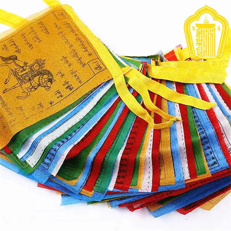 Prayer Flags From Tibet Buddhist Holy 20 Sheets Set Tibet Lung Ta Wind Hourse Flag Tibetan Prayering Decorative