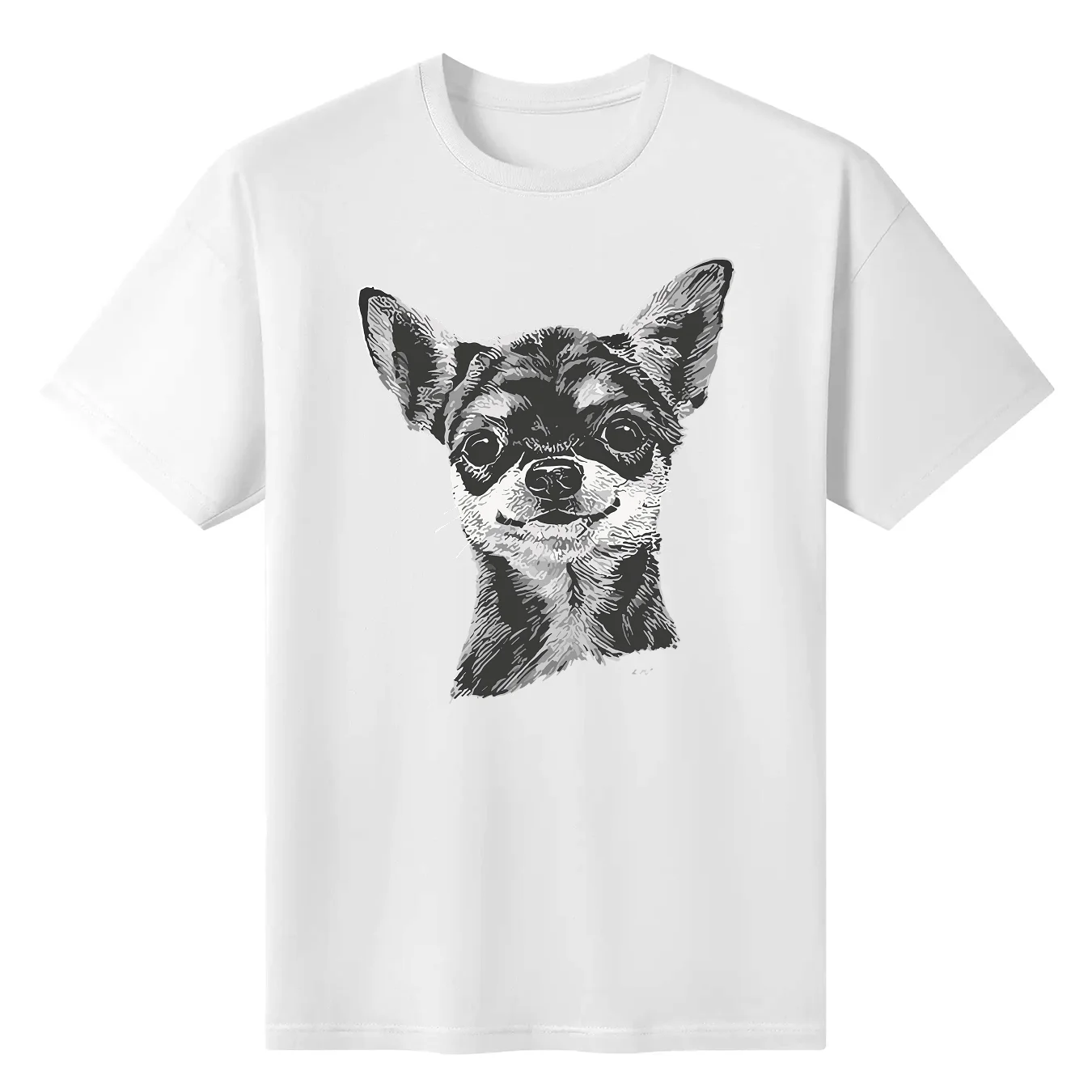 

Chihuahua T-shirt Dog Breed Portrait Face Tee Men's Dog Person Gift