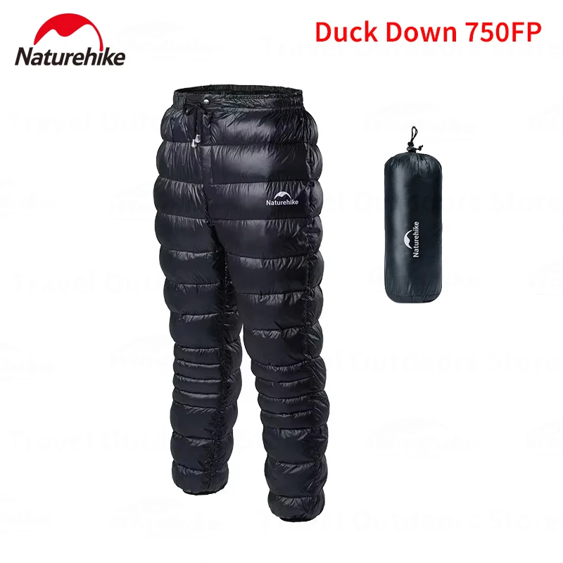

Брюки Naturehike Outdoor Down Pants из утиного пуха, утолщенные, 750FP, зимние, теплые, унисекс, водонепроницаемые, для кемпинга и катания на лыжах, без карманов
