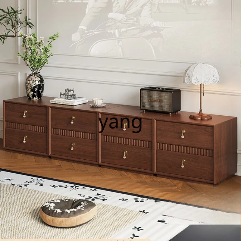 

TGF antique walnut module combination cabinet free combination living room locker