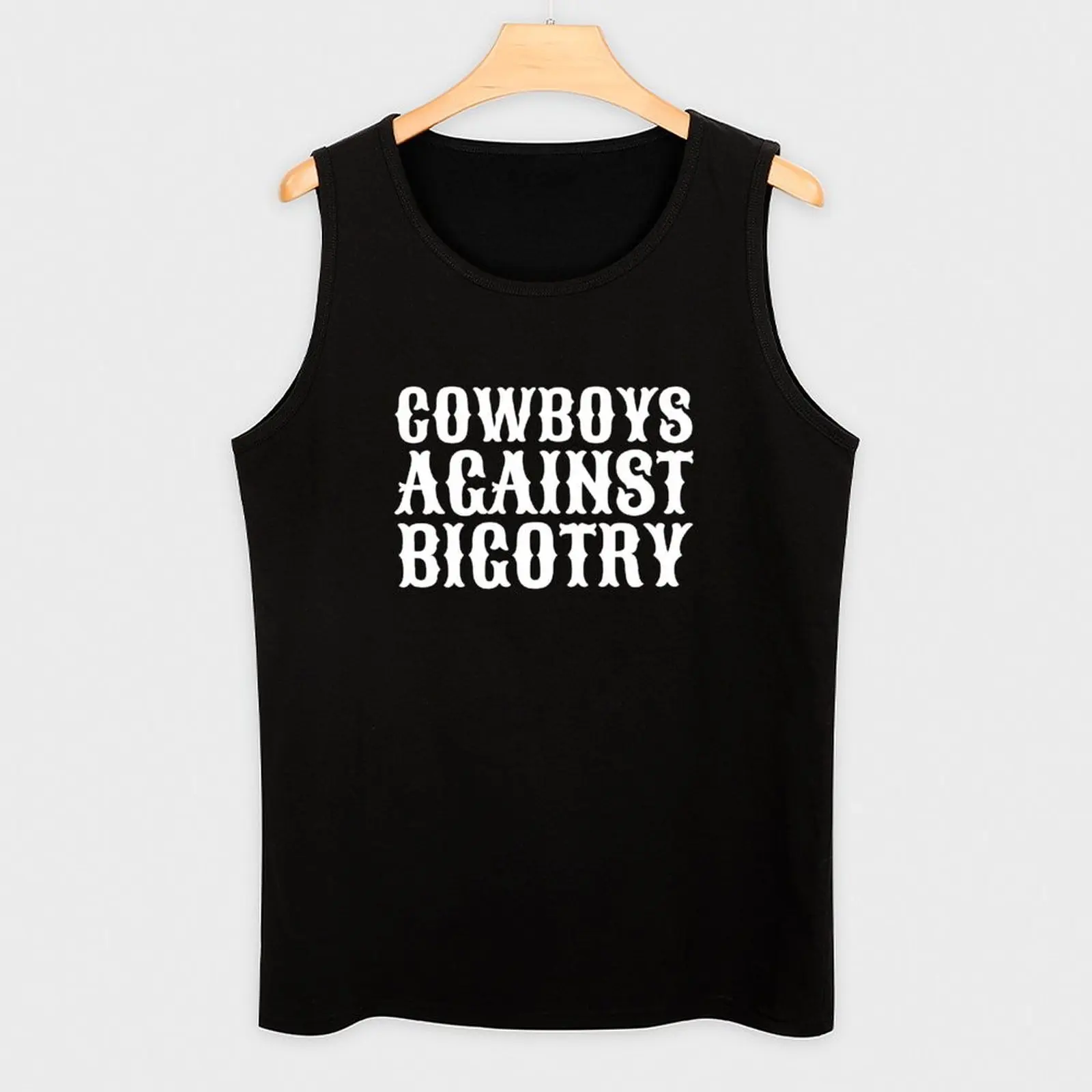 الأبيض أورفيل بيك رعاة البقر ضد Bigotry كلمات تانك توب الصالة الرياضية تي شيرت رجل بلا أكمام الرجال بلا أكمام تي شيرت