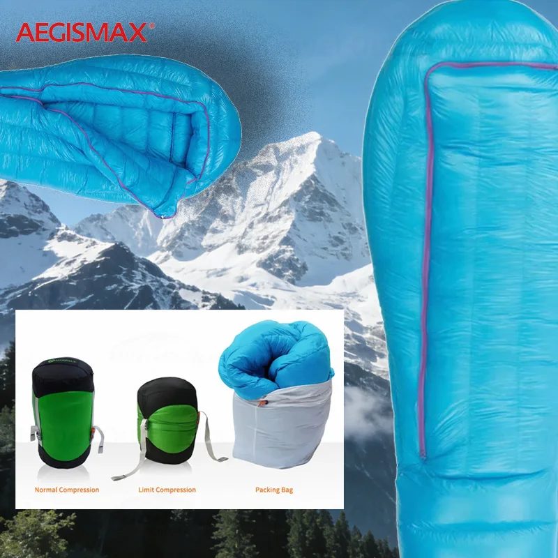 AEGISMAX Ultra -38 Degree 850FP Goose Down Sleeping Bag Ultralight Outdoor Camping Survival Hiking Sleeping Bag for Men & Women