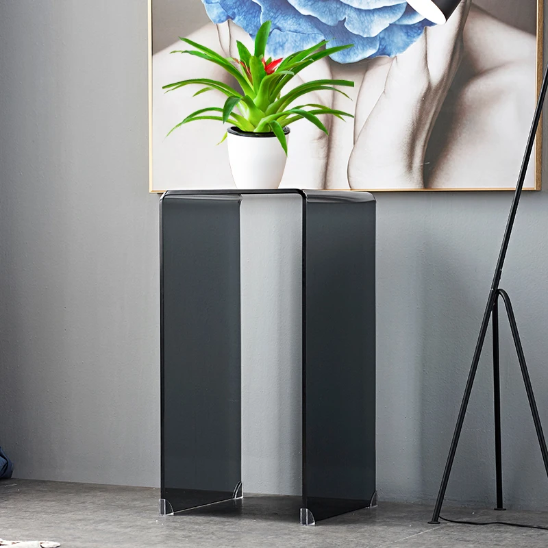 

Italian sofa side side cabinet light luxury TV side cabinet living room simple modern bedside glass corner few