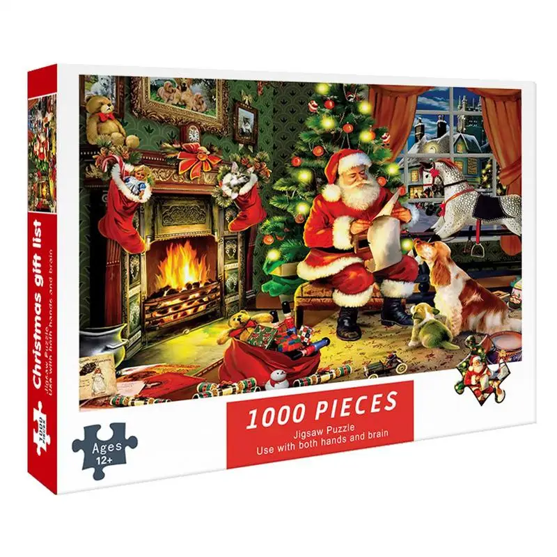 Kreative Gehirn-Puzzles, 1000 Teile, Cartoon-Weihnachtsmann-Puzzle, Heimdekoration, Spiele, Puzzles, Lernspielzeug für Kinder