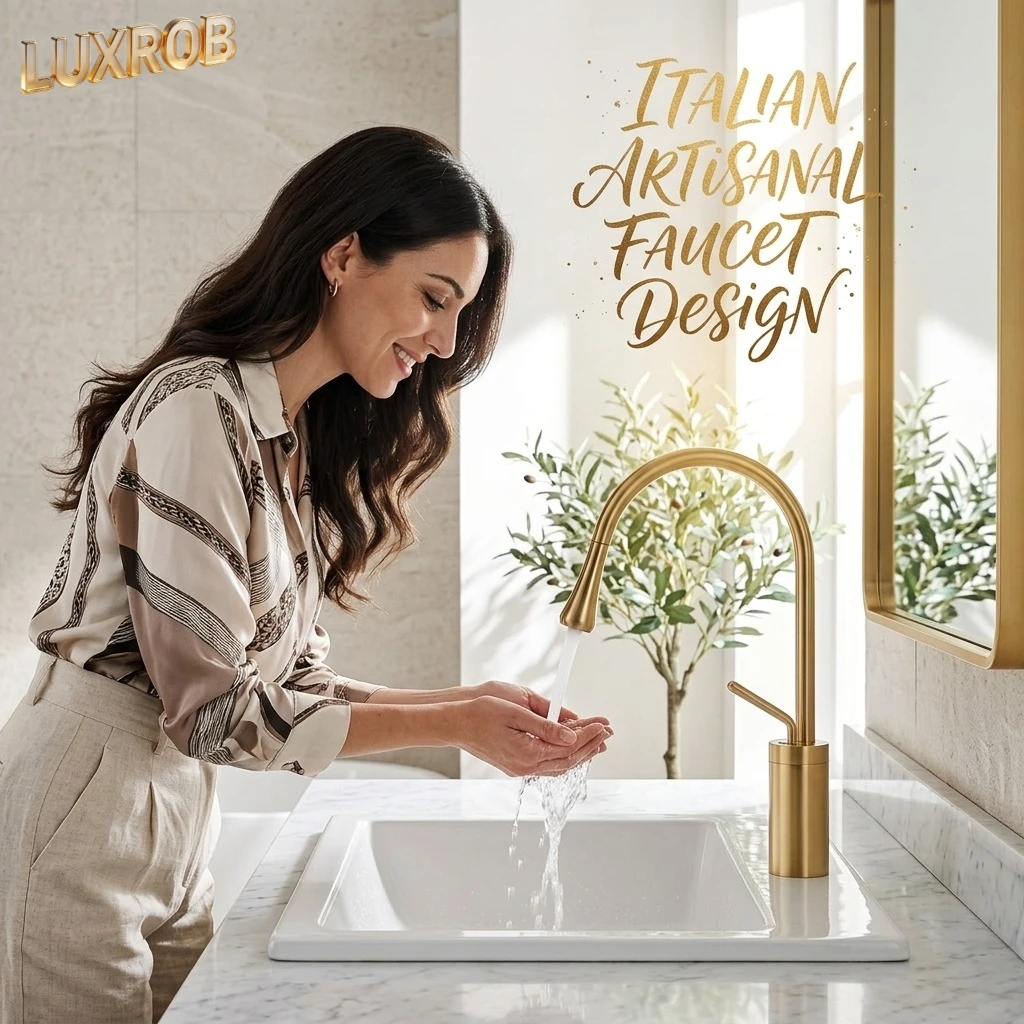 

Новый кухонный смеситель 2026 года с художественным дизайном, из цельной латуни, с выдвижным распылителем, поворотный на 360° ° Смеситель для раковины горячей и холодной воды, устанавливаемый на столешницу