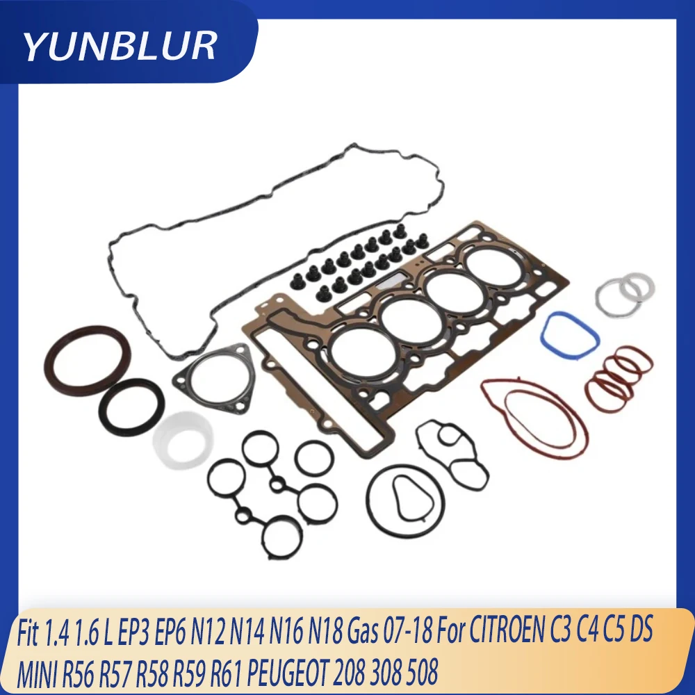 

Engine Part Full Gasket Set Kit Fit 1.4 1.6 L EP3 EP6 N12 N14 N16 N18 Gas 07-18 For CITROEN C3 C4 C5 DS MINI PEUGEOT 208 308 508