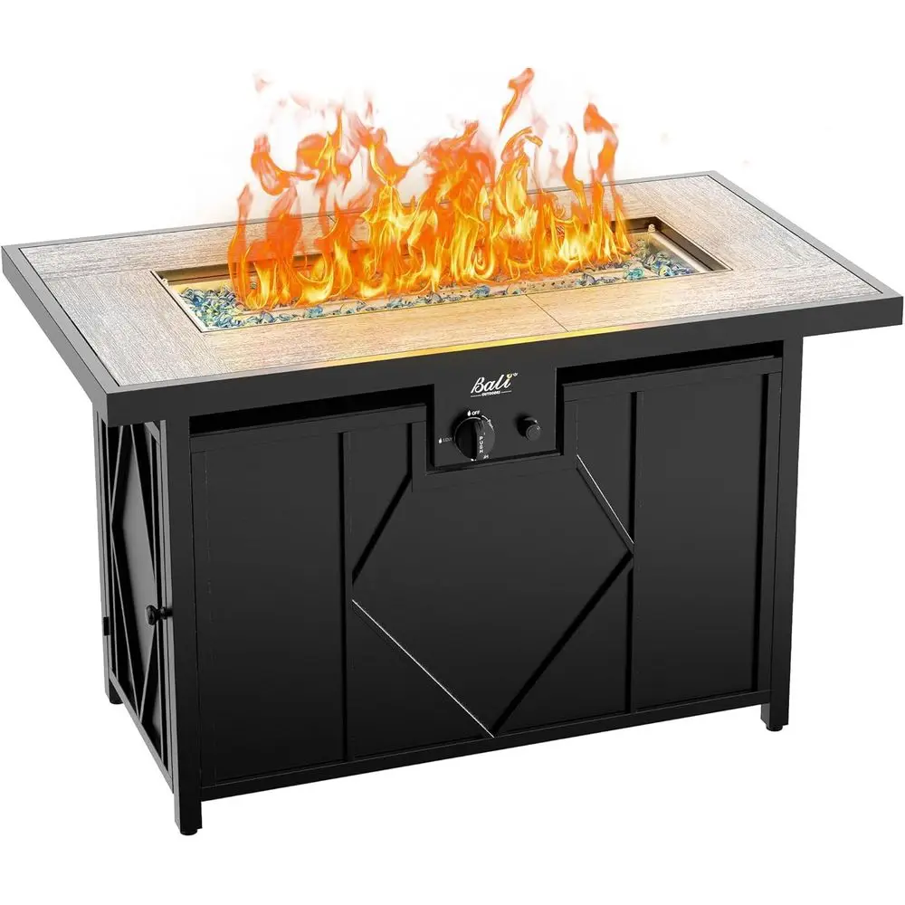 

42 inch Propane ire Pit Patio Outdoor ire Pit Table Large Black irts or Outside Recular