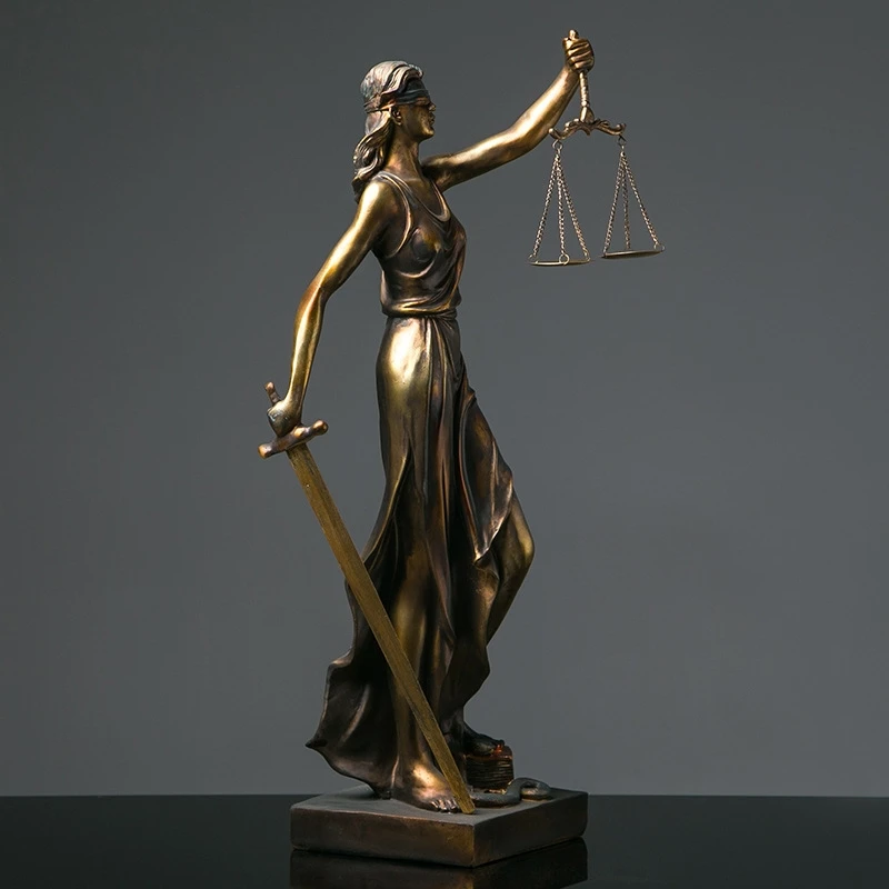 Greek Justice Goddess Sculpture Antique Bronze Scales Law Statue For Lawyer Office Desk Centerpiece For Law Students Decor Gift