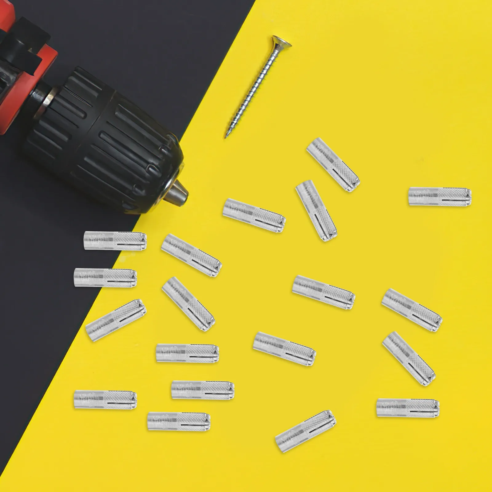 50Pcs Concrete Knurled Drop in Anchors Carbon Steel for Solid Concrete High Hardness Easy Install Drop-in Anchors