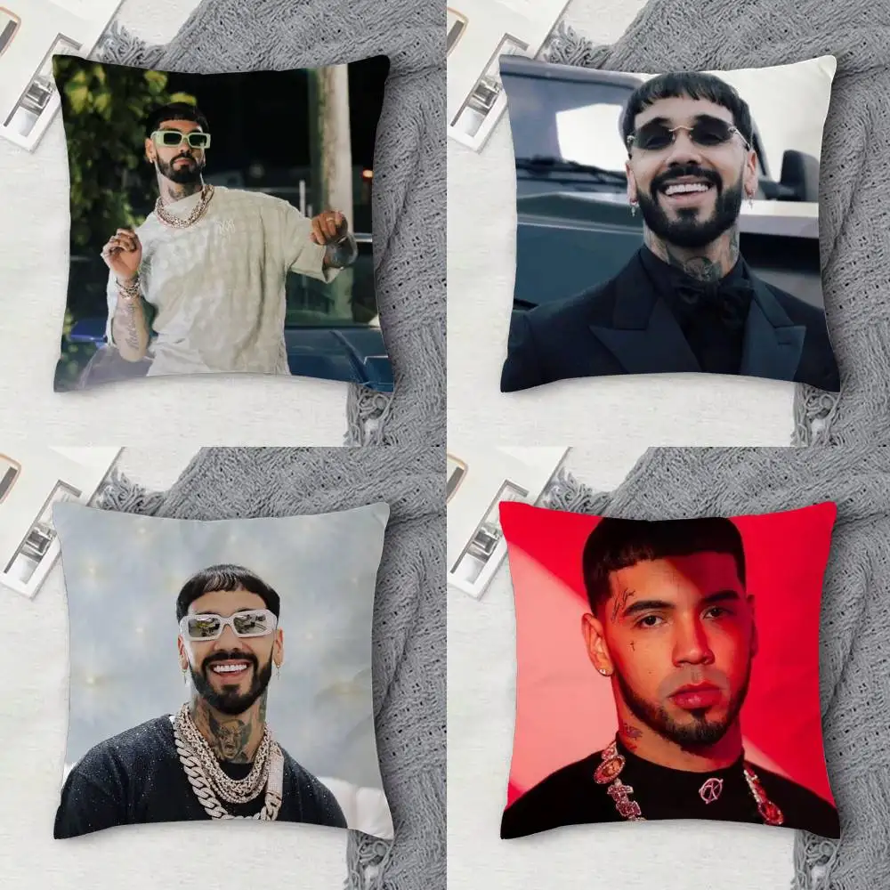 

A-Anuel AA Double-sided Printed Square Decorative Cushion Cover for Sofa Living Room Home Decor