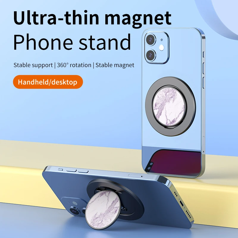 Aluminum alloy  Automatic bounce Magnetic Phone Ring Holder for MagSafe, Magnet Finger Ring Grip Stand Holder for iPhone