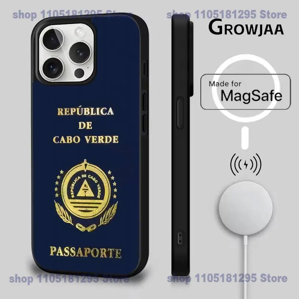 حافظة هاتف كيب فيردي لهاتف آيفون 17,16,15,14,13,12,11,Pro,Max,Plus,Mini,SE4,E شحن لاسلكي مغناطيسي Magsafe