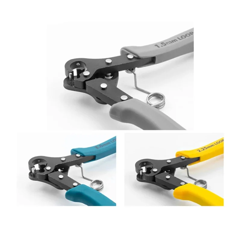 Luckhopping كماشة بأنف مستديرة 1.5/2.25/3.0 مللي متر لسلك المتداول ذو طيات لسلك لف الانحناء إصلاح لتقوم بها بنفسك أداة صنع المجوهرات Yel