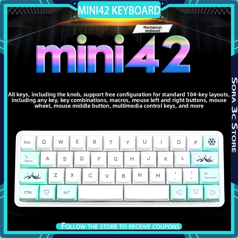 CM42 Mini 42 Key Mechanical Keyboard Compact and Portable Custom Programming Keyboard Computer Office Accessories