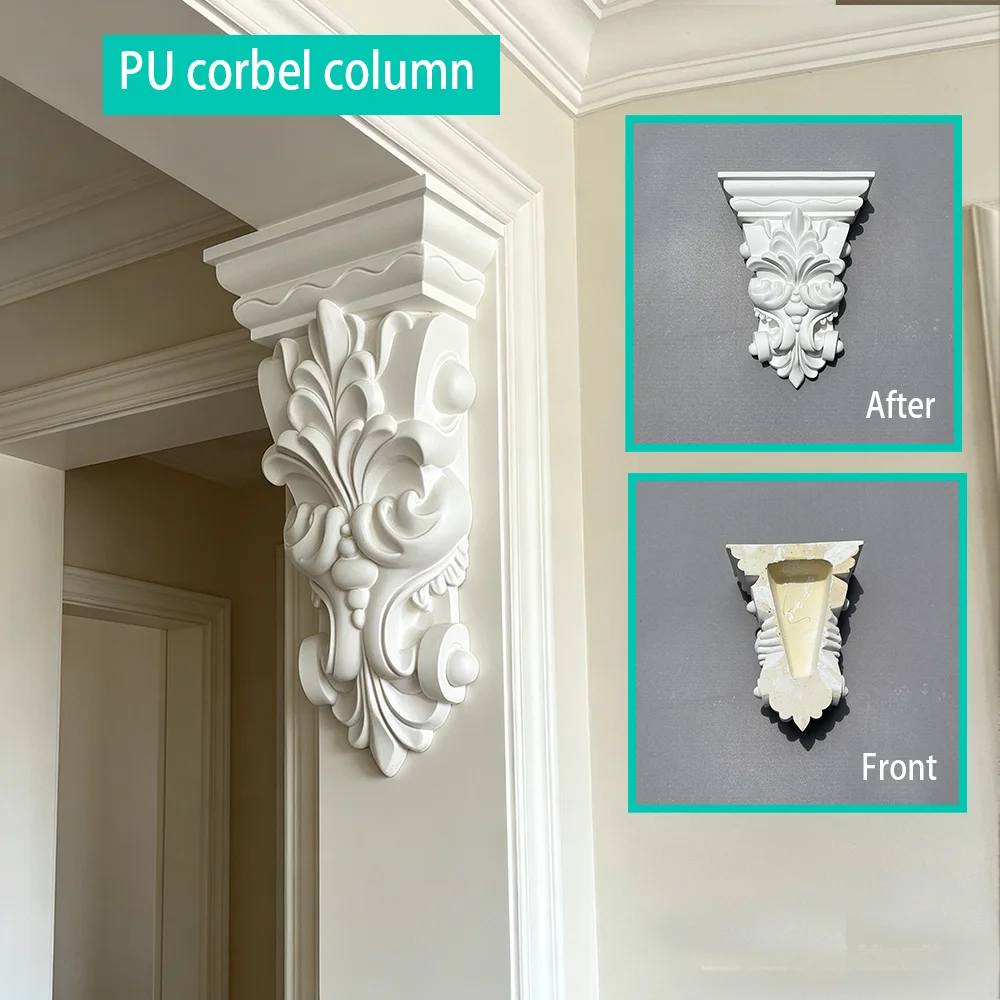 PU Imitation Gypsum Material Beam Bracket Home Decor Foam lightweight Material Beam Head Column Architectural Decoration