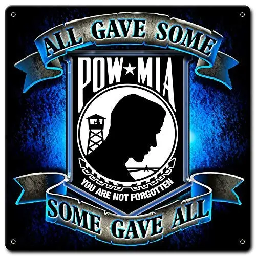 Металлические знаки Kexle Pow Mia в стиле милитари, Жестяная Табличка 12x12 дюймов, плакаты для стен, украшение для дома