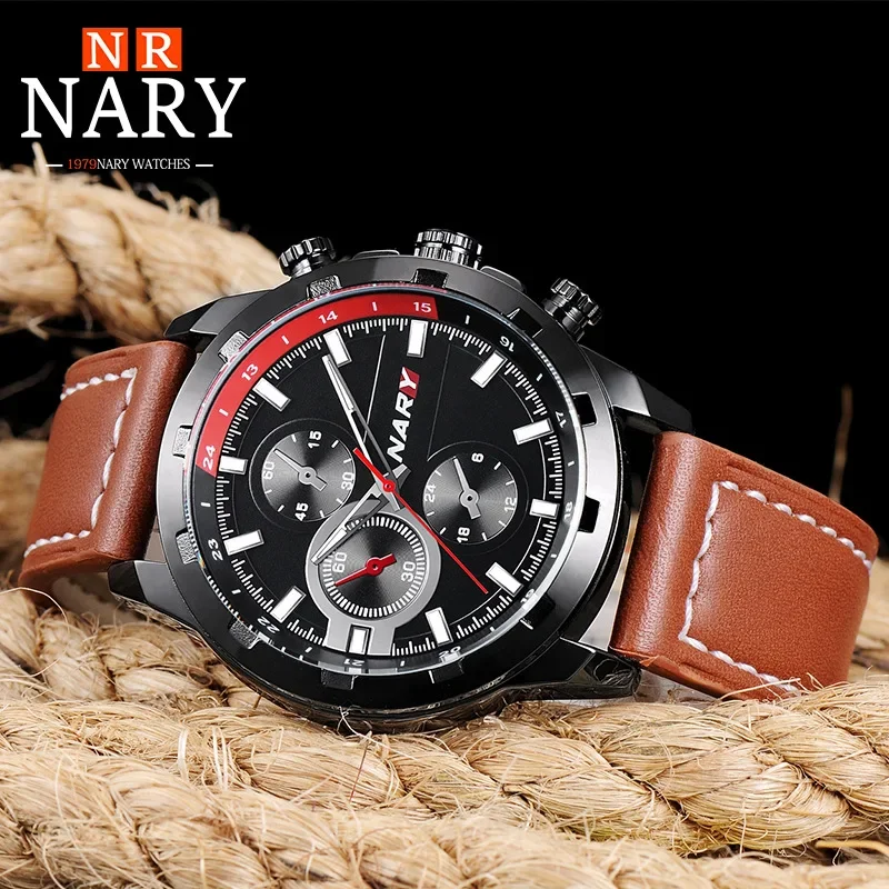 ساعة كوارتز فاخرة للرجال ، علامة تجارية شهيرة ، ساعات عمل ، ساعة ذكر ، موضة ، ذكر ، من من Nary-