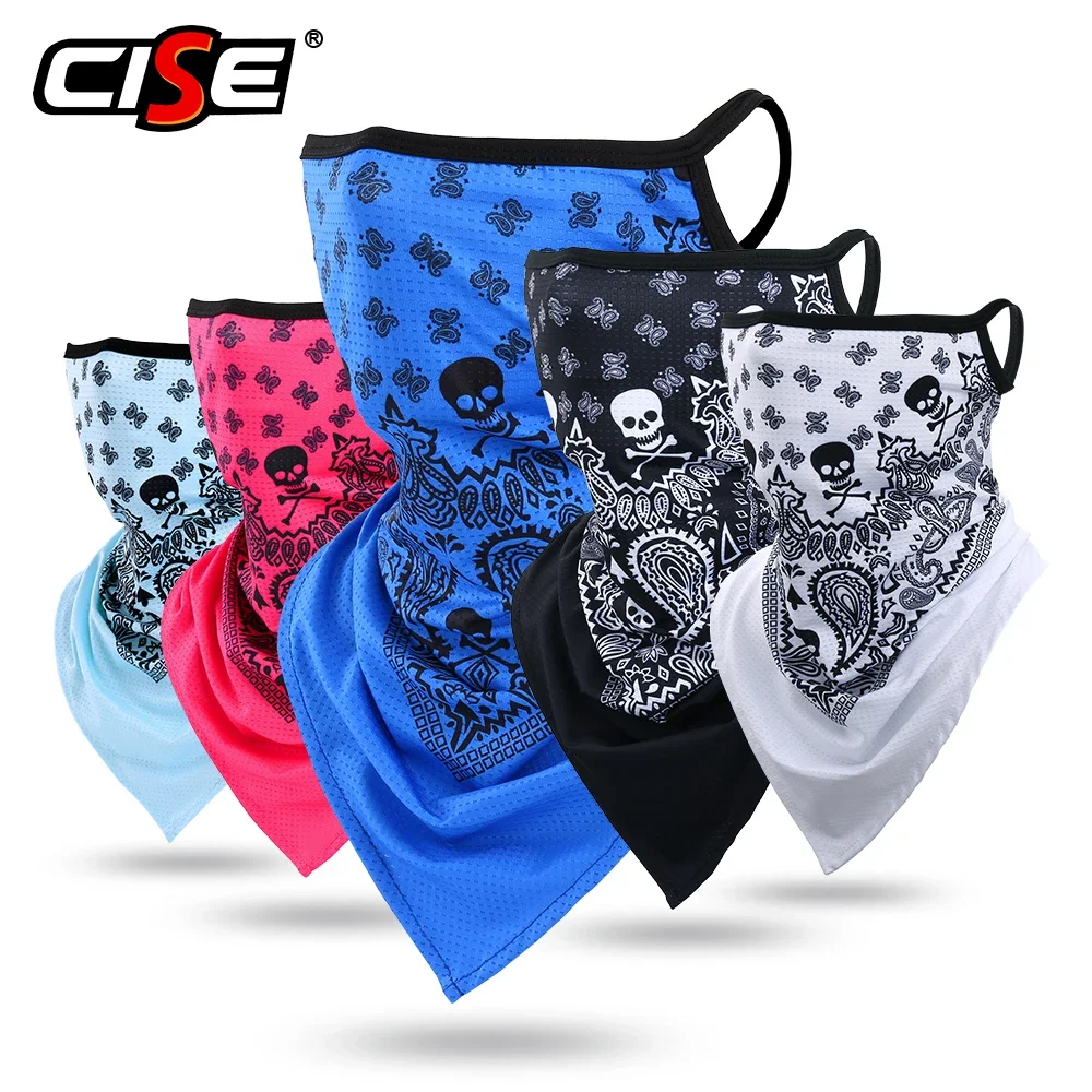 Skull Ghost Motorcycle Balaclava Motorbike Mask Neck Gaiter Tube Scarf Bandana Motobike Biker Cycling Ear Cover Hanging Ice Silk