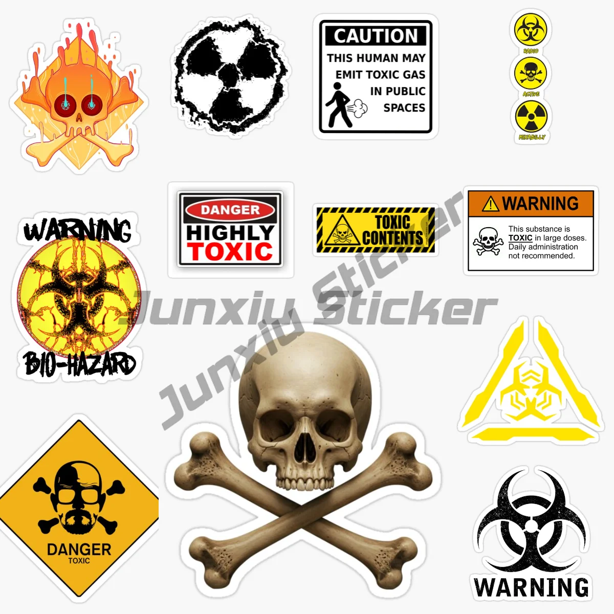 

TOXIC Car Styling Creative Warning Danger PVC Waterproof Car Body Sticker Vinyl Waterproof Self-adhesive Car Accessories