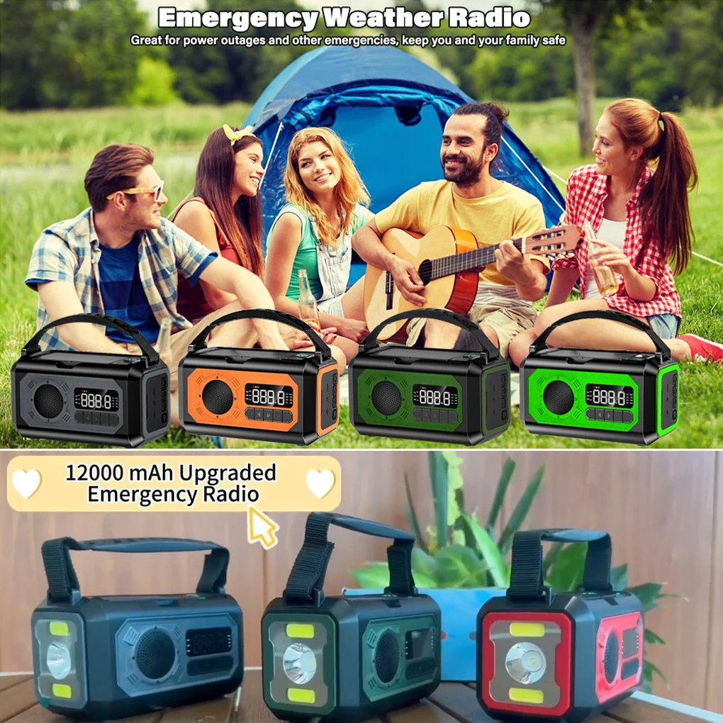 12000mAh Weather Radio AM/FM/N - Solar Emergency Charger recension och pris