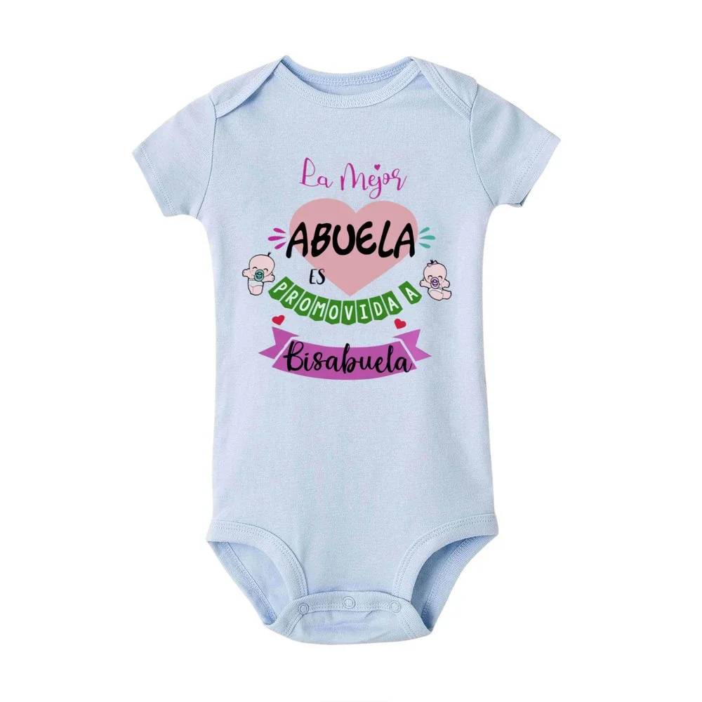 The Best Grandmother Is Promoted To Great-grandmother Baby Romper Pregnancy Announcement Clothes Newborn Short Sleeve Bodysuit