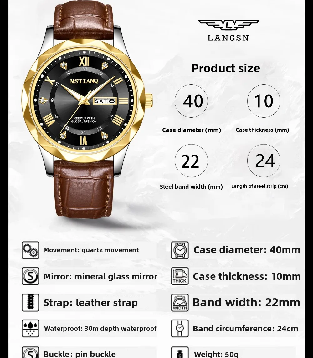 Urban Chrono Barrel Watch, Luminous Waterproof Quartz Wristwatch for Men, Sports Watch for Men, Premium Quality