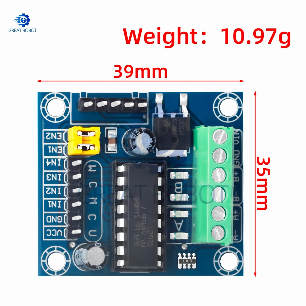 Mini 4-Channel Motor Drive Shield Expansion Board with L293D Module for High-Voltage and High-Current Applications For Arduino