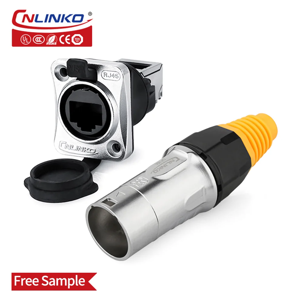 CNLINKO Waterproof Dual RJ45 Connector, UTP CAT5E RJ45 Connector for Led Lighting