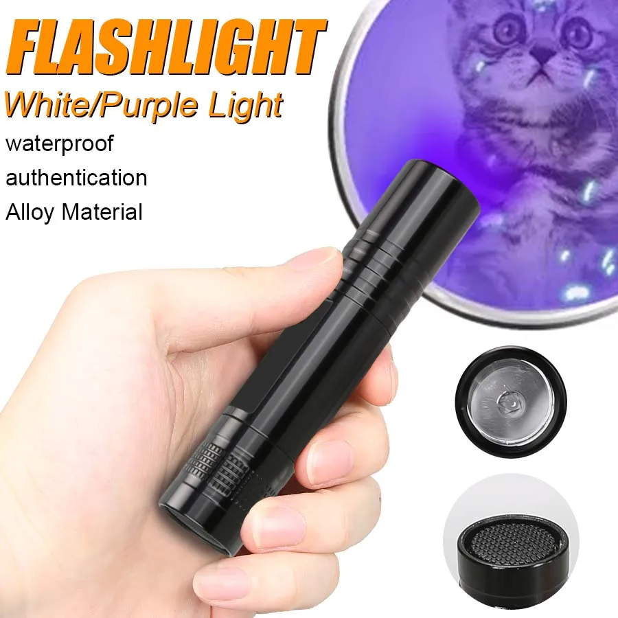 

395nm UV Flashlight Black Light,Portable Ultraviolet Torch for Pet Urine Detection & Scorpion Finder,UV Lamp,Uses AAA Batteries