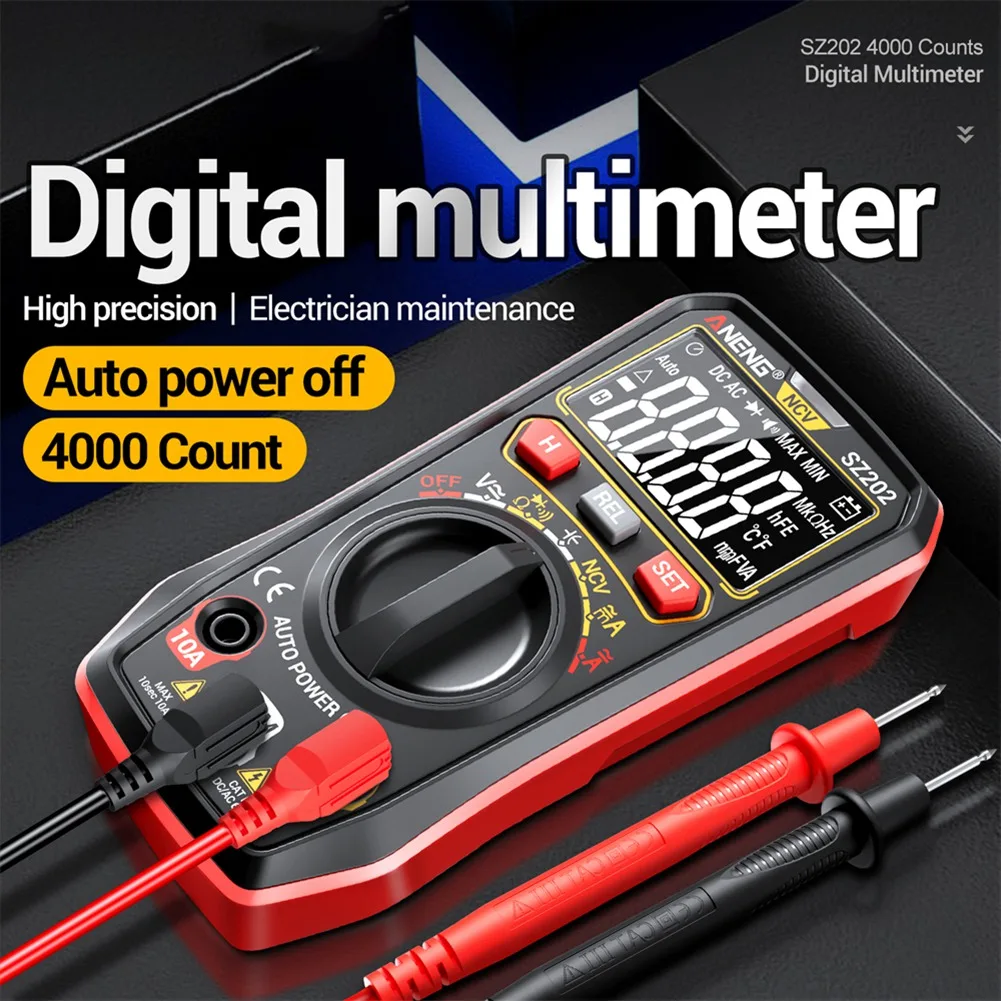 DT75BG  SZ202 Digital Multimeter Tester Buzzer 10A Current Meter Resistance Capacitor-NCV Electrician Detection Tool Black