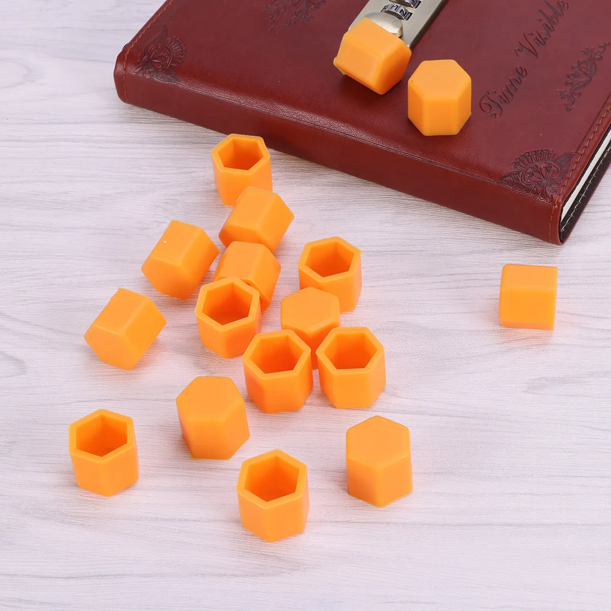 

20Pcs Silicone Wheel Nut Covers Bolt Protectors Scratch Resistant Easy Install for Car Wheel Decoration 17Mm Orange