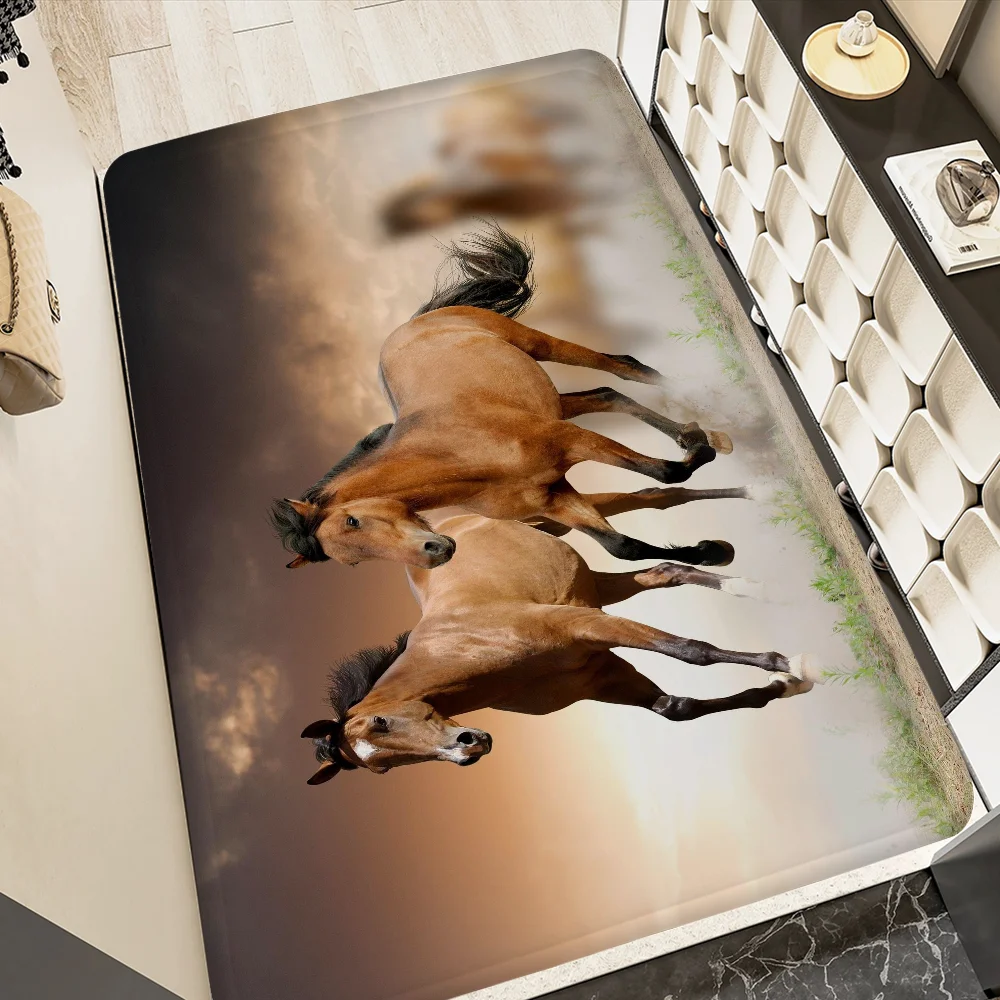 

3D horse pattern Bathroom Mat Kids Room Bedroom Decoration Balcony Anti-Slip Doormat Living Room Welcome Rug