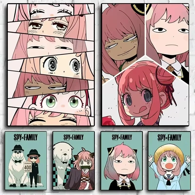 شعبية أنيمي جاسوس X الأسرة أنيا مثيرة للاهتمام مزور الملصقات حائط لوح رسم صورة فنية هدية حديثة المعيشة ديكور المنزل