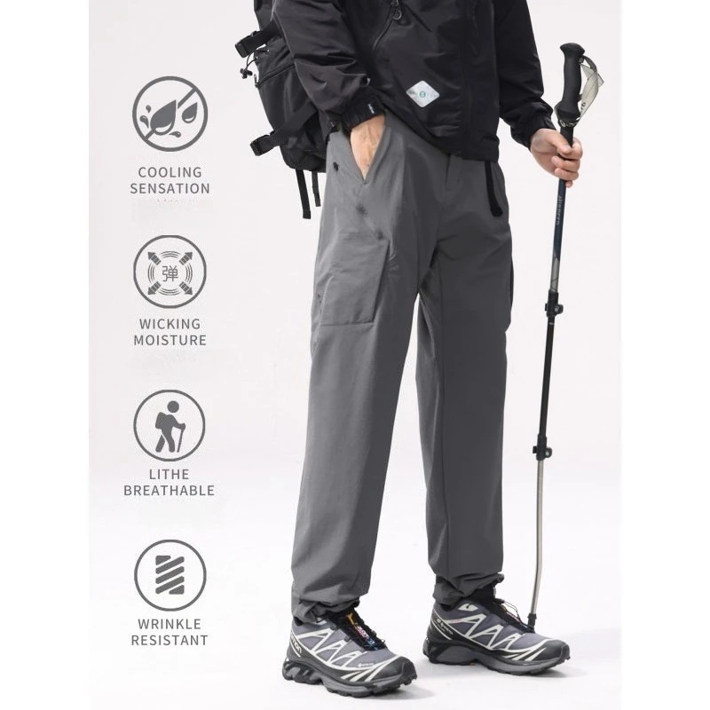 

Men's Tactical Cargo Pants - Misty Gray Elastic Straight Leg M-5XL Waterproof & Scratch-Resistant Outdoor Commuting Essentials