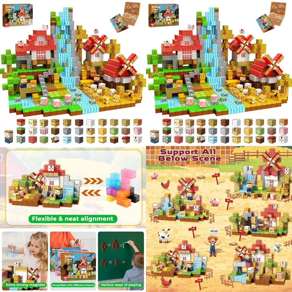 Bloques de construcción magnéticos de animales de granja de 150 piezas, juguetes educativos STEM para niños de 3 años, perfectos para regalos