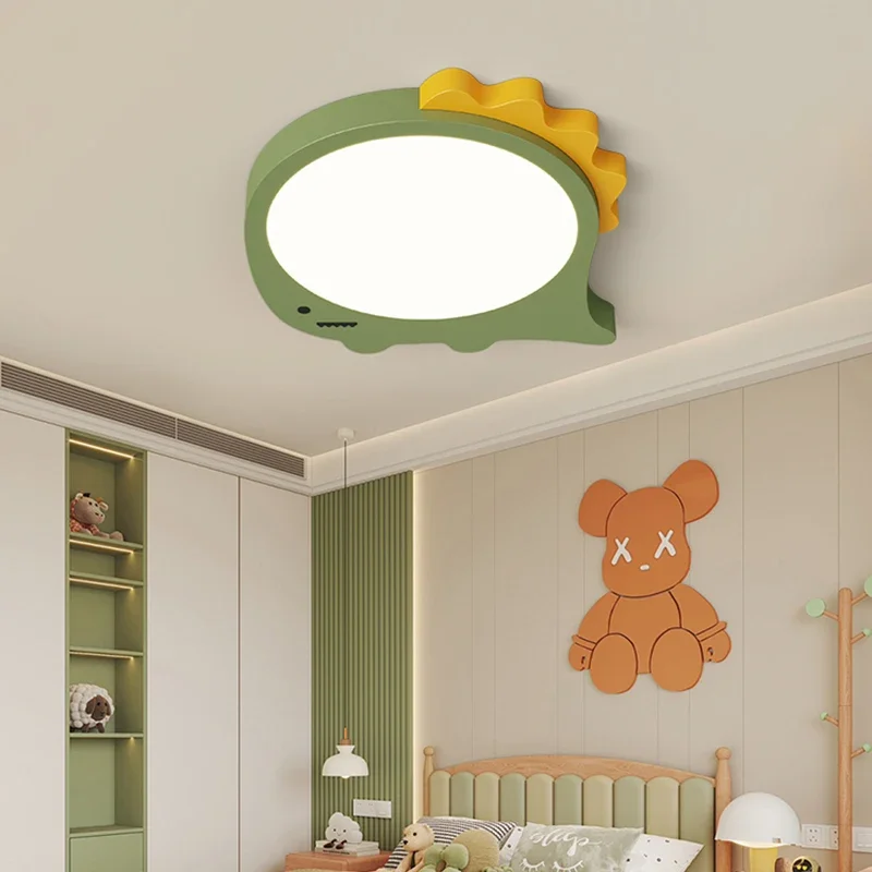 Stylish Cartoon Cute Eye Protection Cartoon Dinosaur LED Home Ceiling Lights Lustre Lamps for Living Room Decoration Chandelier