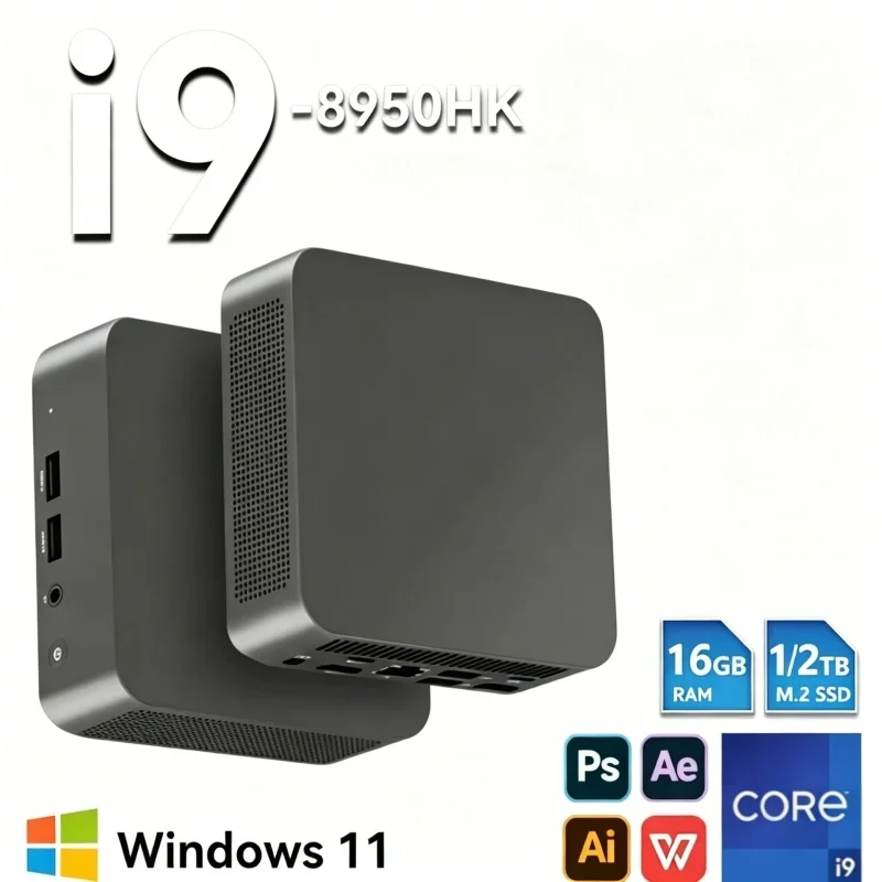 

Viral 2026 New Mini Laptop Intel Core I9-8950HK 16GB RAM 1/2TB SSD 4K HD Win11 Pro WiFi6 Bluetooth 5.2
