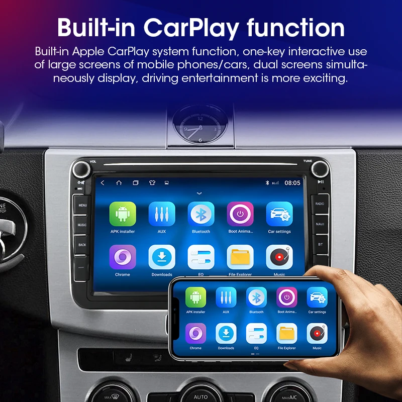 Android Car Radio Carplay For Volkswagen Passat b6 b7 golf 5 6 Polo Jetta Skoda Autoradio Multimedia Player GPS WiFi BT 5.0 RDS