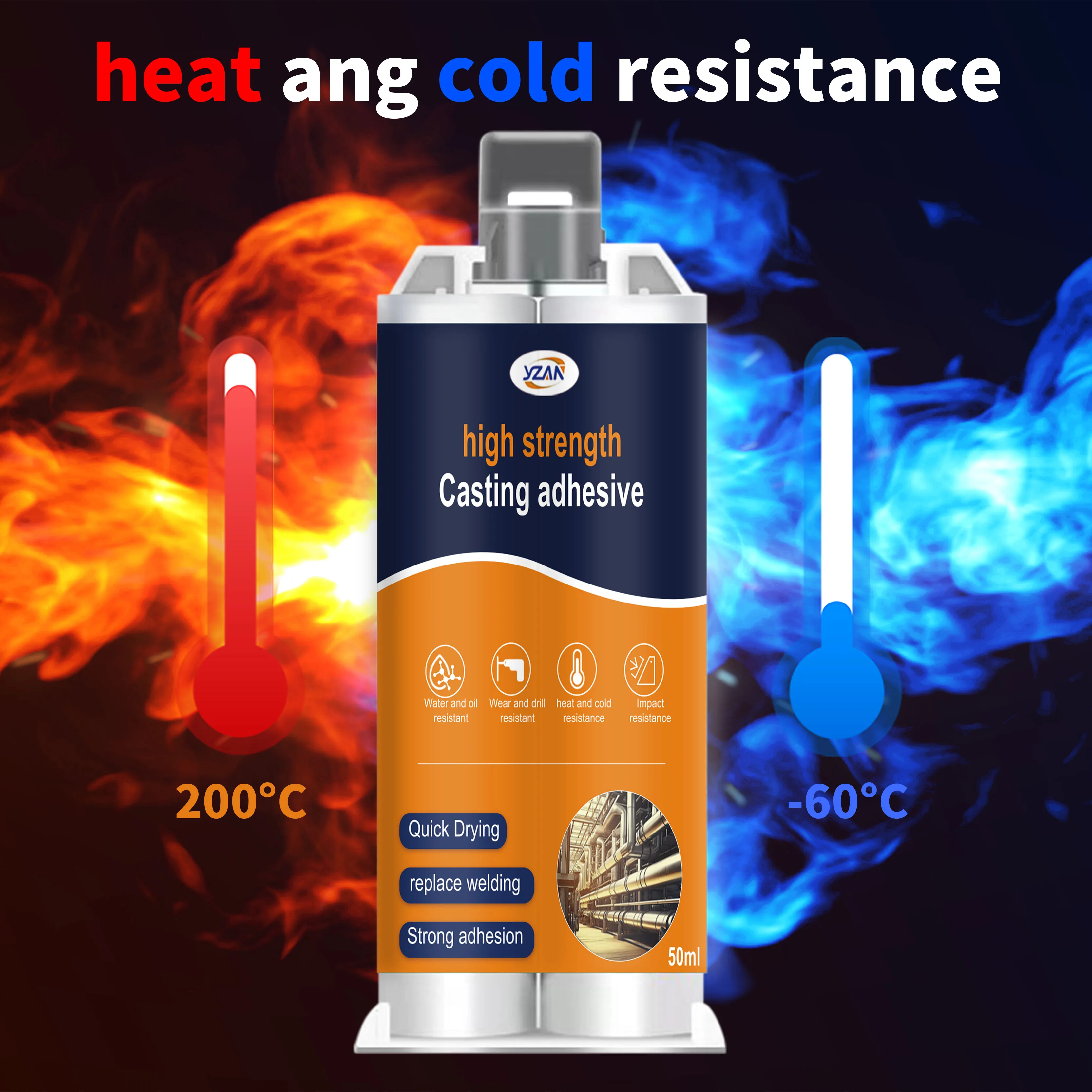 1-3 قطع 50 مل لاصق لحام عالي القوة AB، لاصق قوي لإصلاح المعادن، لاصق لحام بارد، لاصق إصلاح الأنابيب البلاستيكية، لاصق إصلاح البلاستيك، لاصق إصلاح البلاستيك، لاصق إصلاح صناعي، مانع تسرب لاصق AB، لاصق AB، قوي للغاية