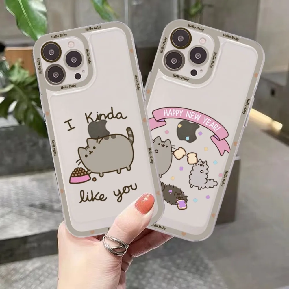 Funda de teléfono ppu-sheenes cats para iPhone 15, 13, 14 Pro Max, XS, XR, 12, 11 Pro, 13 Mini, cubierta trasera transparente suave