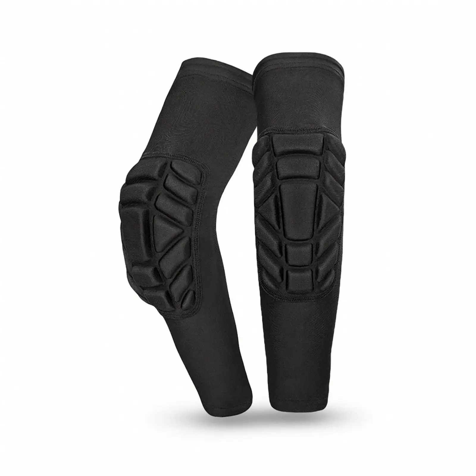 Pair of Compression Elbow Protectors for Active Athletes with Molded Shield Padding for Basketball Running Cycling and Training