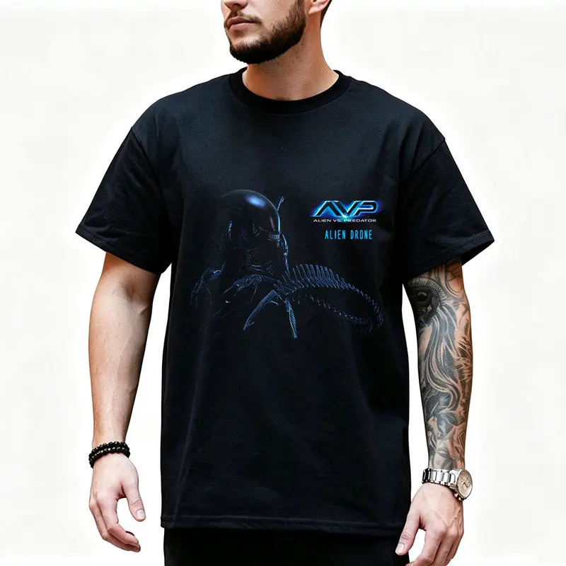 AVP Alien vs Predator Graphic T‑Shirt Xenomorph Yautja 80s Sci‑Fi Horror Movie Tee Unisex Short Sleeve Fan Gift Streetwear Tops