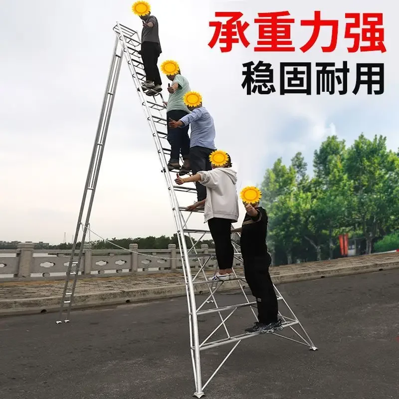 Garden ladder Triangular Fruit tree picking PruninAluminum alloy herringbone Household ladder Green