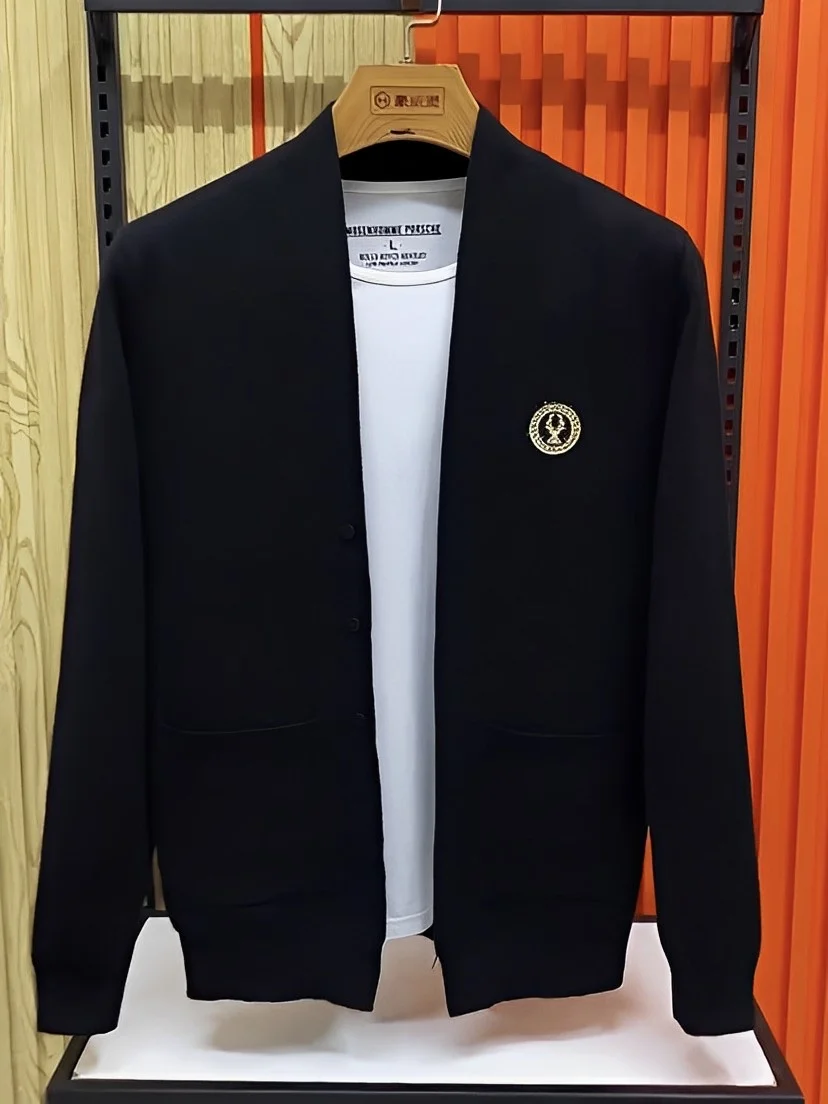 

Men's Comfortable Knitted Sweater Pure Color Simple Faionable Korean Sle Autumn New Arrival Long Sve Stand Collar Coat