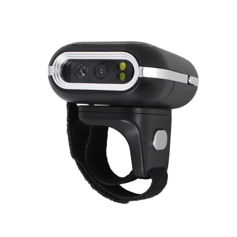 Mini Ring Barcode Scanner High Speed Wireless Bluetooth Portable for Warehouses Supermarkets Libraries