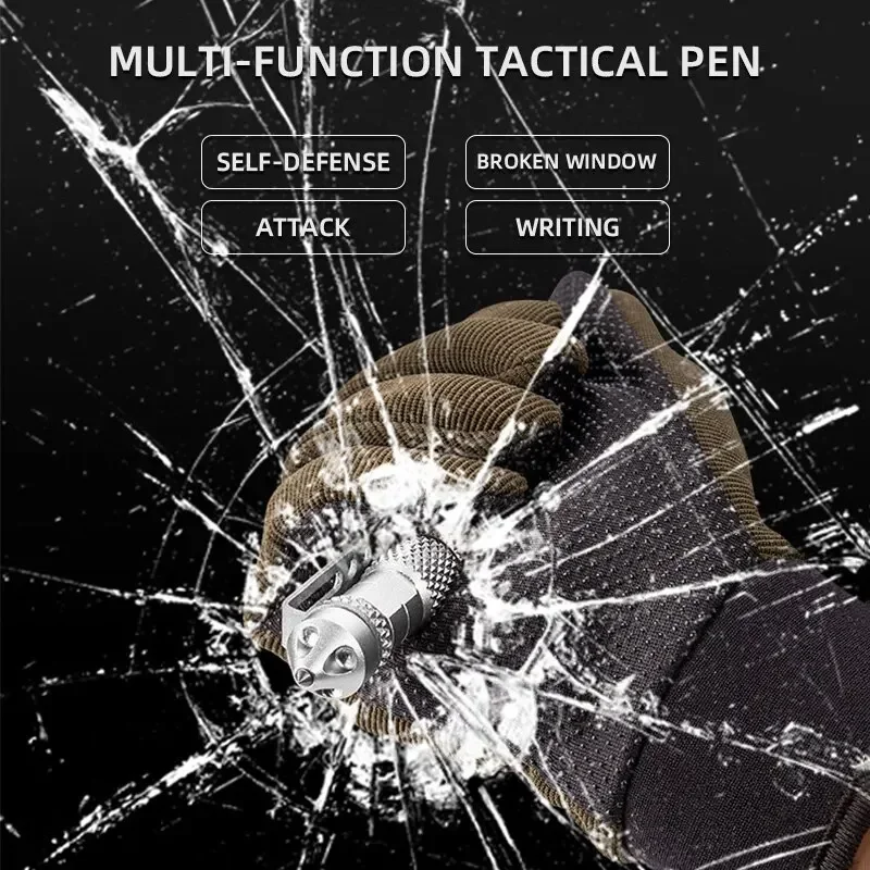 Bolígrafo táctico multifuncional de aluminio de alta calidad, herramienta de supervivencia antideslizante, portátil, autodefensa, rompevidrio de